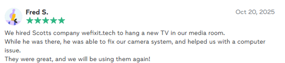 Customer review screenshot