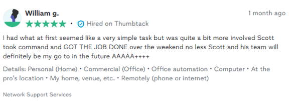 Customer review screenshot